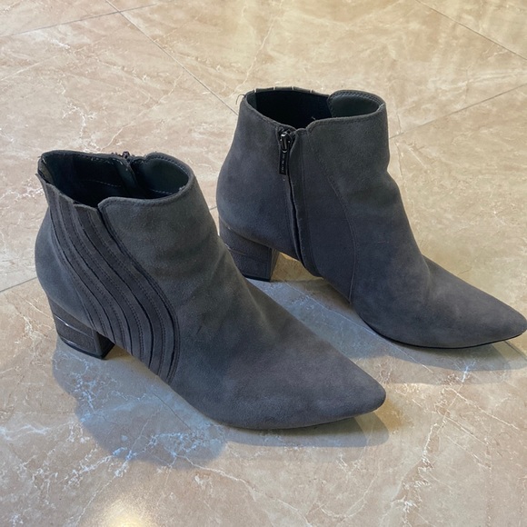 Steven By Steve Madden Shoes - STEVEN by Steve Madden. Grey, suede bootie. Size 10.